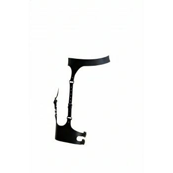 Siyah Jartiyer Harness Deri Tokalı Ayarlanabilir Bacak Aksesuarı - Brf1159