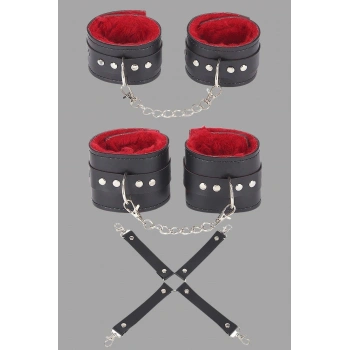 Siyah Kırmızı Harness Fantezi Aksesuar Set