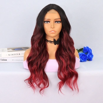 Siyah Kızıl Ombreli Tül Peruk