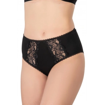 MARSİLYAN™ SİYAH MI  1445 Modal Cotton Yüksekbel Dantelli Külot