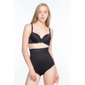 MARSİLYAN™ SİYAH MI  2028 Dantelli Yüksek Bel Slip Korse