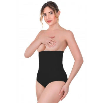 MARSİLYAN™ SİYAH MI  2080 Yüksek Bel Çıtçıtlı Slip Korse
