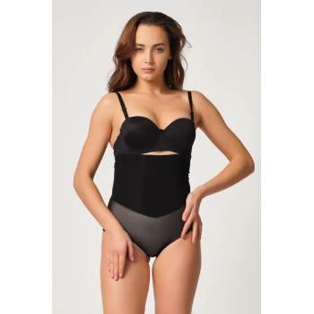 MARSİLYAN™ SİYAH MI  2945 Tül Karyokalı Slip Lazer Korse