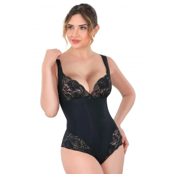 MARSİLYAN™ SİYAH MI  2947 Dantelli Agraflı Body Korse