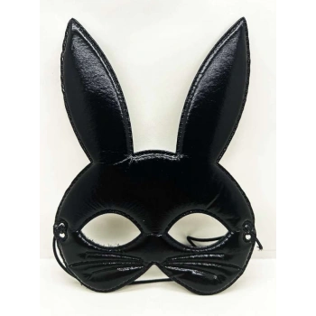 Siyah Renk Kumaş Malzemeden İmal Eva Tavşan Maskesi 19x15 cm