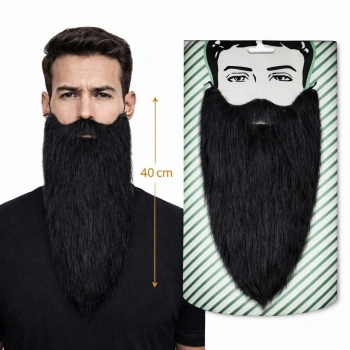 Siyah Renk Lastikli Uzun Takma Sakal 40 cm