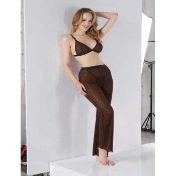Siyah Transparan Fantezi Sütyen Pijama Takımı