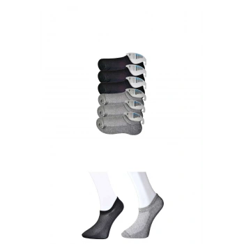 Siyah ve Gri Erkek Görünmez Çorap 6 çift