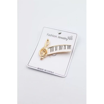 Sol Anahtarı Broş - Altın