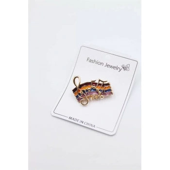 Sol Anahtarı Broş - Altın