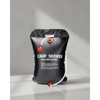 Solar Kamp Duşu 20 Litre Taşınabilir Şeffaf Su Seviyeli Dış Mekan Duş Sistemi