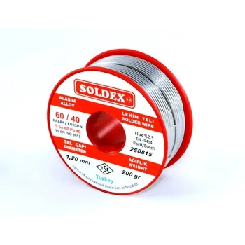 Soldex 60-40 Lehim Teli 200 Gr 0,75 mm - Sn:60 / Pb:40