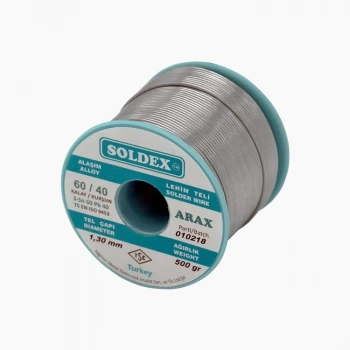 Soldex Arax 60-40 Lehim Teli 500 Gr 1.6 mm - Sn:60 / Pb:40