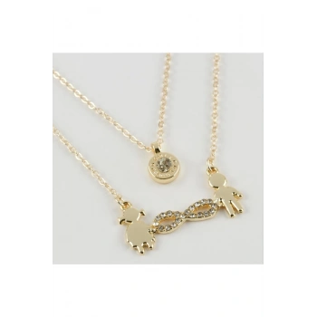 Sonsuzluk Figürlü Yeni Sezon İkili Kolye