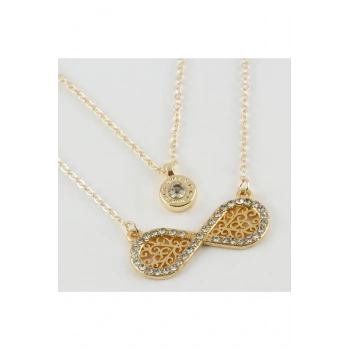 Sonsuzluk Figürlü Yeni Sezon İkili Kolye