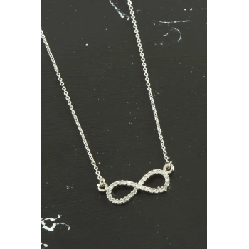 Sonsuzluk Zirkon Taşlı Trend Kolye