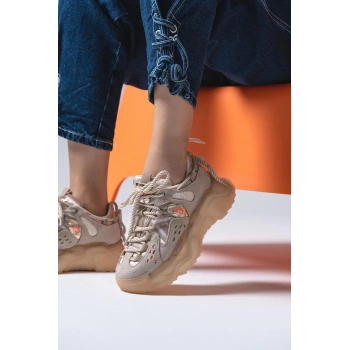 Sophie Bej Bağcıklı Spor Ayakkabı