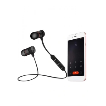 Sports Mıknatıslı Siyah Bluetooth Kulaklık Kablolu Uzun Pil Ömrü