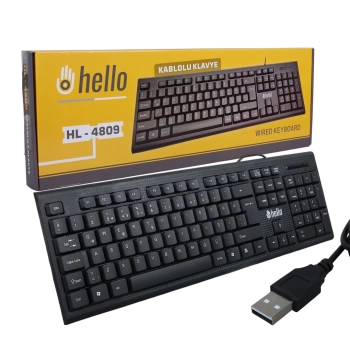 STANDART KABLOLU SİYAH USB Q KLAVYE (4887)
