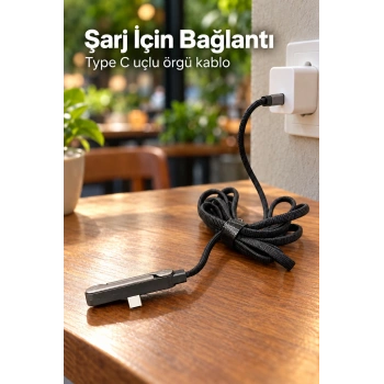 Standlı Şarj Kablosu Çift Type C Bağlantılı