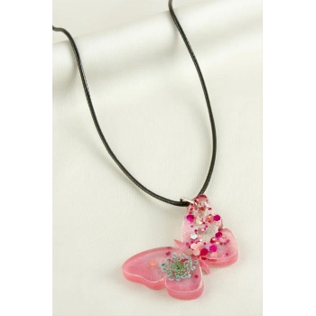 Sultan Otu Kelebek Epoksi Kolye