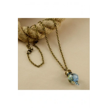 Sulu Çiçek Fanus Canlı Kolye