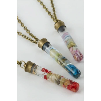 Sulu Çiçek Fanus Canlı Kolye