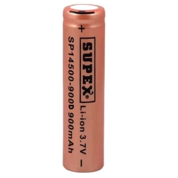 SUPEX 14500-900D LİTYUM ION 3.7V 900MAH ŞARJ EDİLEBİLİR DÜZ KAFA BAŞLIKSIZ PİL (4887)
