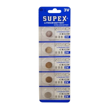 SUPEX CR1220 3V LİTYUM PİL 5Lİ BLİSTER PAKET (4887)