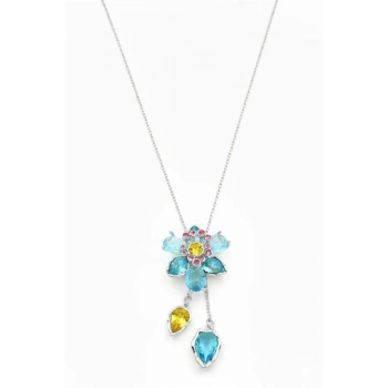 Swr Çiçek Kolye - Turkuaz
