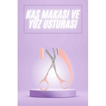 Taraklı Kaş Makası Ve Ustura Seti Kaş Düzeltme Makası Kaş Bıyık Alma Aleti