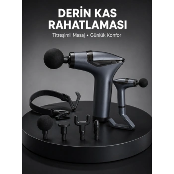 Taşınabilir 3in1 Masaj Aleti Şarjlı Titreşimli Esneme Bantlı Yeni Nesil