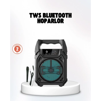 Taşınabilir 6.5” Bluetooth Hoparlör Usb Tf Kart Mikrofonlu Şarjlı Sistem