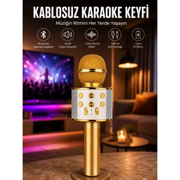 Taşınabilir Bluetooth Karaoke Mikrofon: Hafıza Kart Girişli, Etkileyici Performans