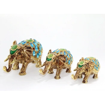 Taşlı 3lü Fil Figürü Model 2