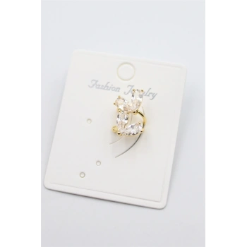 Taşlı Kıkırdak Küpe - Altın