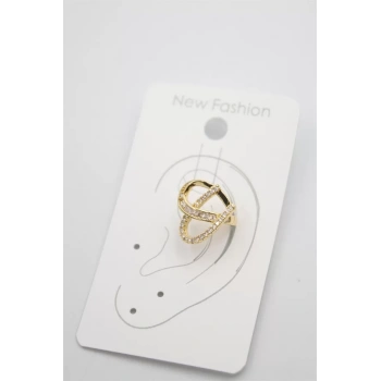 Taşlı Kıkırdak Küpe - Altın