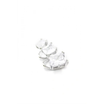 Taşlı Kıkırdak Küpe - Gümüş