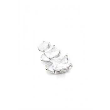 Taşlı Kıkırdak Küpe - Gümüş