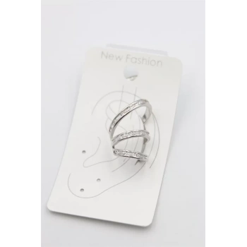 Taşlı Kıkırdak Küpe - Gümüş