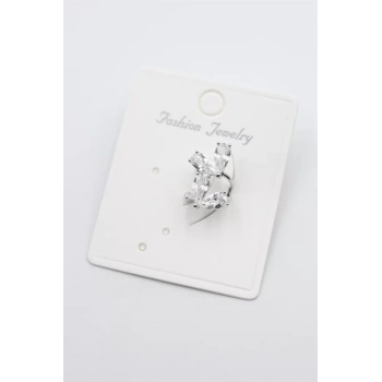 Taşlı Kıkırdak Küpe - Gümüş