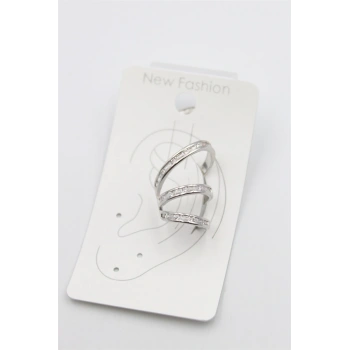 Taşlı Kıkırdak Küpe - Gümüş