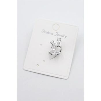 Taşlı Kıkırdak Küpe - Gümüş