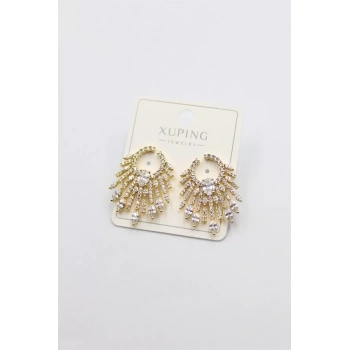 Taşlı Küpe - Altın