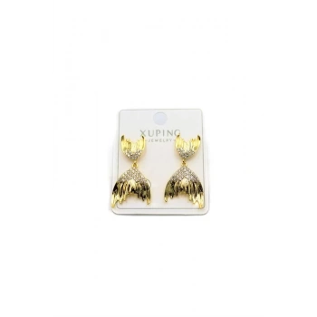 Taşlı Küpe - Altın