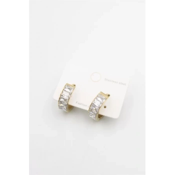 Taşlı Küpe - Altın