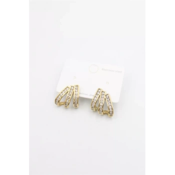 Taşlı Küpe - Altın