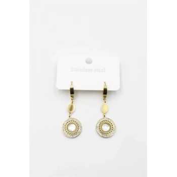 Taşlı Küpe - Altın