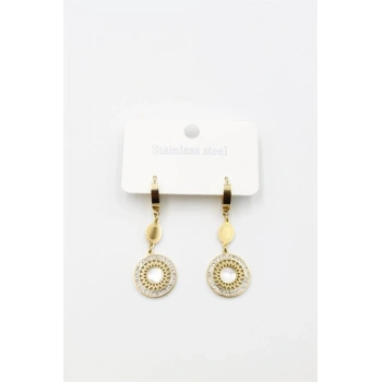 Taşlı Küpe - Altın