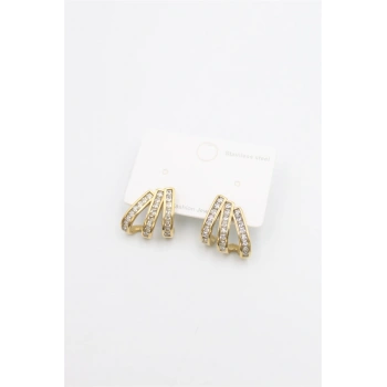 Taşlı Küpe - Altın